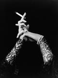 Woman's Hands Holding Cigarette