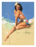 Sunny Skies  Pin-Up of Miss Hawaii 1950 Elsa Edsman  c1953