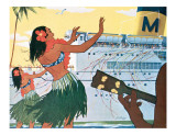Hula Greeting on Boat Day  Honolulu Harbor  Hawaii  c1930