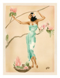 Magnolia  Hawaiian Woman with Flowers c1930s