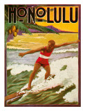 Surfing  Tourist Booklet  Honolulu  Hawaii  c1918