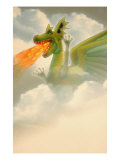Fire-Breathing Dragon in Clouds