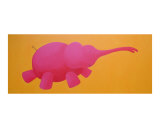 Running red elephant