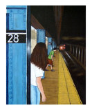 "NYC Chelsea Subway Scene" Oil Painting