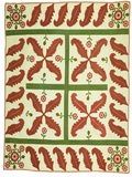 A Pieced and Appliqued Cotton Quilted Coverlet  Probably New Jersey  circa 1851