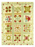 An Appliqued and Stuffed Cotton Quilted Coverlet  American  Mid 19th Century