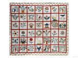 Appliqued Cotton Quilt Coverlet  Probably New York  Dated January 15th  1859