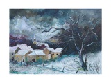 Snow on a liitle village in the Ardennes - Belgium