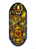 A Leaded Glass Window of Geometric Design