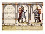 Hand Coloured Engraving of William the Conqueror and William II of England