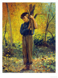 Boy Holding Logs  1873