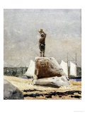 Boy Hailing Schooners  1880