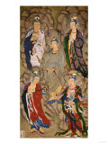 A Very Rare Buddhist Painting of Guanyin and Four Bodhisttvas  Dated Shunzhi Tenth Year (AD1654)