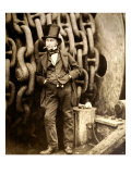 Isambard Kingdom Brunel (1806-1859) at Millwall  Leaning Against a Chain Drum  November 1857