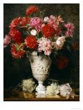 Peonies in a Vase on a Table