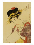 A Bust Portrait of the Courtesan Fujie from Manjiya