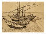 Fishing Boats on the Beach at Saints-Maries  c1888