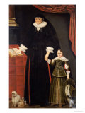 Portrait of a Lady & a Young Boy  English School  1635