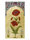 A Single Stem of Poppy Blossoms on Gold Ground  1770-80 AD