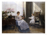 Mrs Leopoldine Masarai with Her Daughters at the Artists Studio  1896