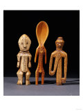 A Lega Bone Figure  a Lega Ivory Spoon and a Pende Bone Whistle