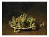 White Grapes on a Plate
