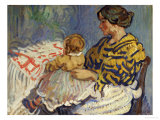 Mrs B with Her Baby on Her Knees
