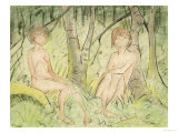 Two Women in the Forest  circa 1925