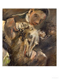 Max Mainzer with a Siberian Greyhound  1917