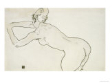 Female Nude Kneeling and Bending Forward to the Left  1918