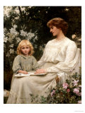 Portrait of a Mother and a Daughter Reading a Book
