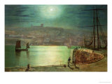 Whitby Harbour by Moonlight  1870