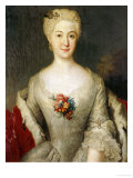 Portrait of Anna Friederike  Furtin Von Anhalt-Kothen  Half Length in a White Dress  circa 1738