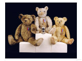 Three Farnell Teddy Bears on a Medal Winners Plinth