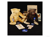 A Steiff White Plush Covered Teddy Bear  with a Rare Black Steiff Teddy Bear