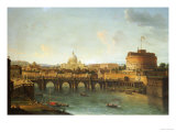 Castel Santangelo and the Ponte Santangelo  Rome  with St Peters and the Vatican