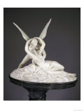 An Italian Alabaster Group Entitled Cupid and Psyche  Late 19th Century