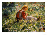 A Young Girl in a Flower Garden
