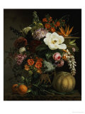 Roses  Magnolia  Peonies  Hollyhocks  Pink Liburnum and Other Flowers in a Greek Red Figure Vase