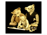 A Selection of Steiff Teddy Bears Doing a Jigsaw Puzzle