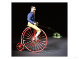 A Rare Clockwork "Blondin" Cyclist -Painted Lead Figure  Britains  circa 1880
