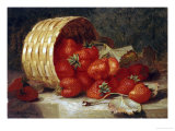 Strawberries in a Wicker Basket on a Ledge  1895