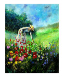 Plucking flowers