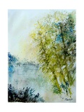 Watercolor 5575 Pond landscape