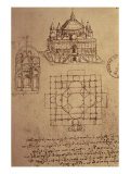 Sketch of a Square Church with Central Dome and Minaret