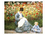 Madame Monet and Child in a Garden