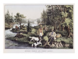 Hunting  Fishing and Forest Scene