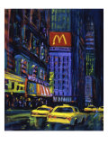 Racing Taxis at Night  New York City