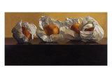 Oranges Wrapped in White Paper