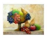 fruit in a pedestal bowl